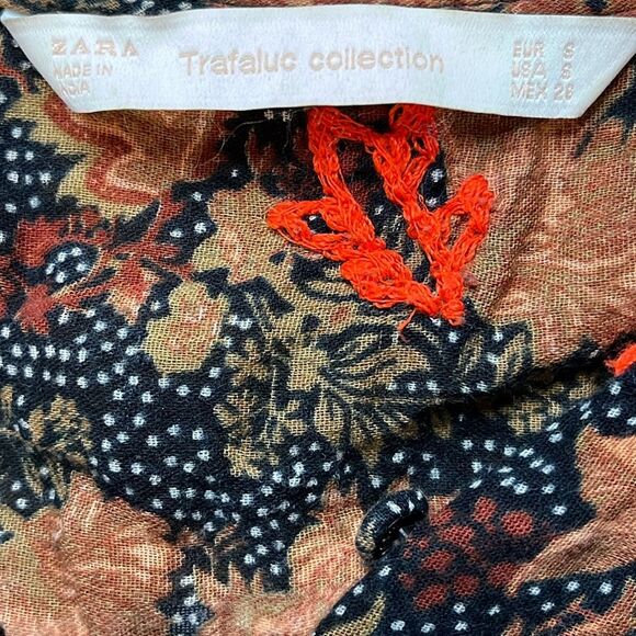 Zara Trafaluc Floral Dress Tunic with Embroidery Top - Picture 6 of 12